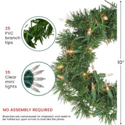 Pre-Lit Deluxe Windsor Pine Artificial Christmas Wreath - 10-Inch, Clear Lights 11 Pre-Lit Deluxe Windsor Pine Artificial Christmas Wreath - 10-Inch, Clear Lights -Christmas Decoration Store northlight v15880 3 10090.1667660124