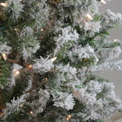 6' Pre-Lit Medium Flocked Balsam Pine Artificial Christmas Tree - Clear Lights -Christmas Decoration Store northlight v15880 3 85139.1667663011