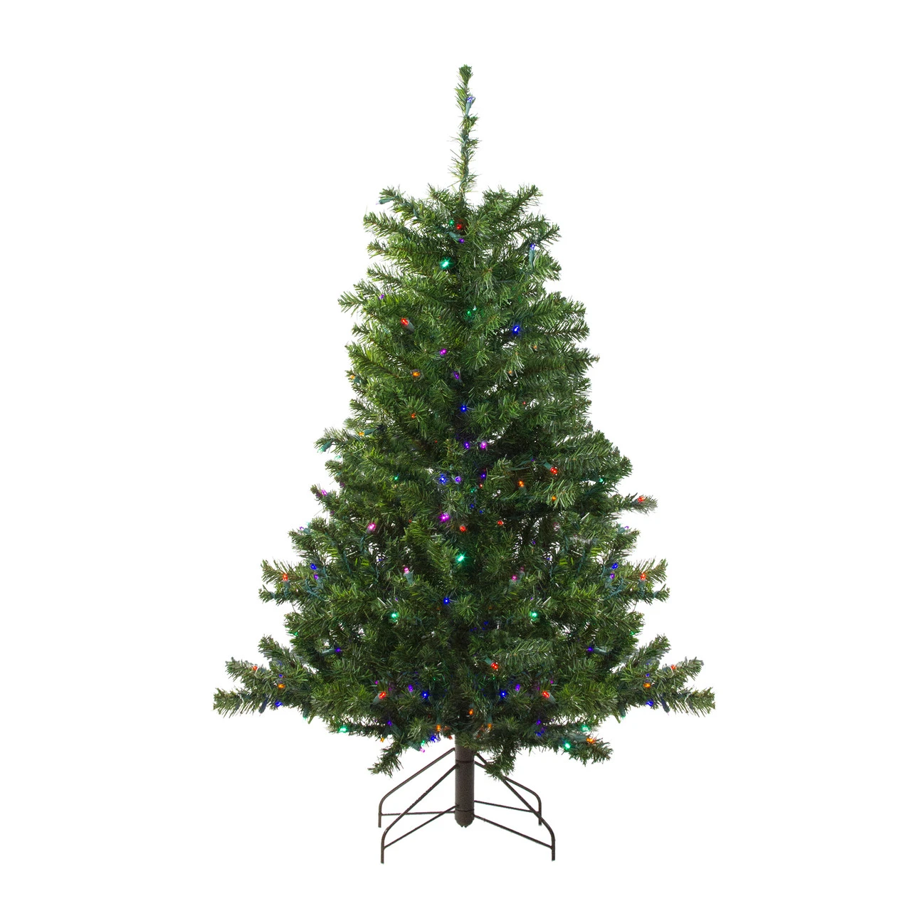 4' Pre-Lit Medium Canadian Pine Artificial Christmas Tree - Multicolor LED Lights 4 4' Pre-Lit Medium Canadian Pine Artificial Christmas Tree - Multicolor LED Lights - Image 2