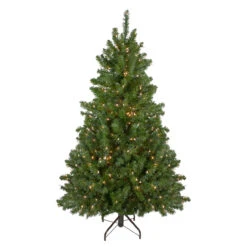 6' Pre-Lit Medium Canadian Pine Artificial Christmas Tree, Clear Lights