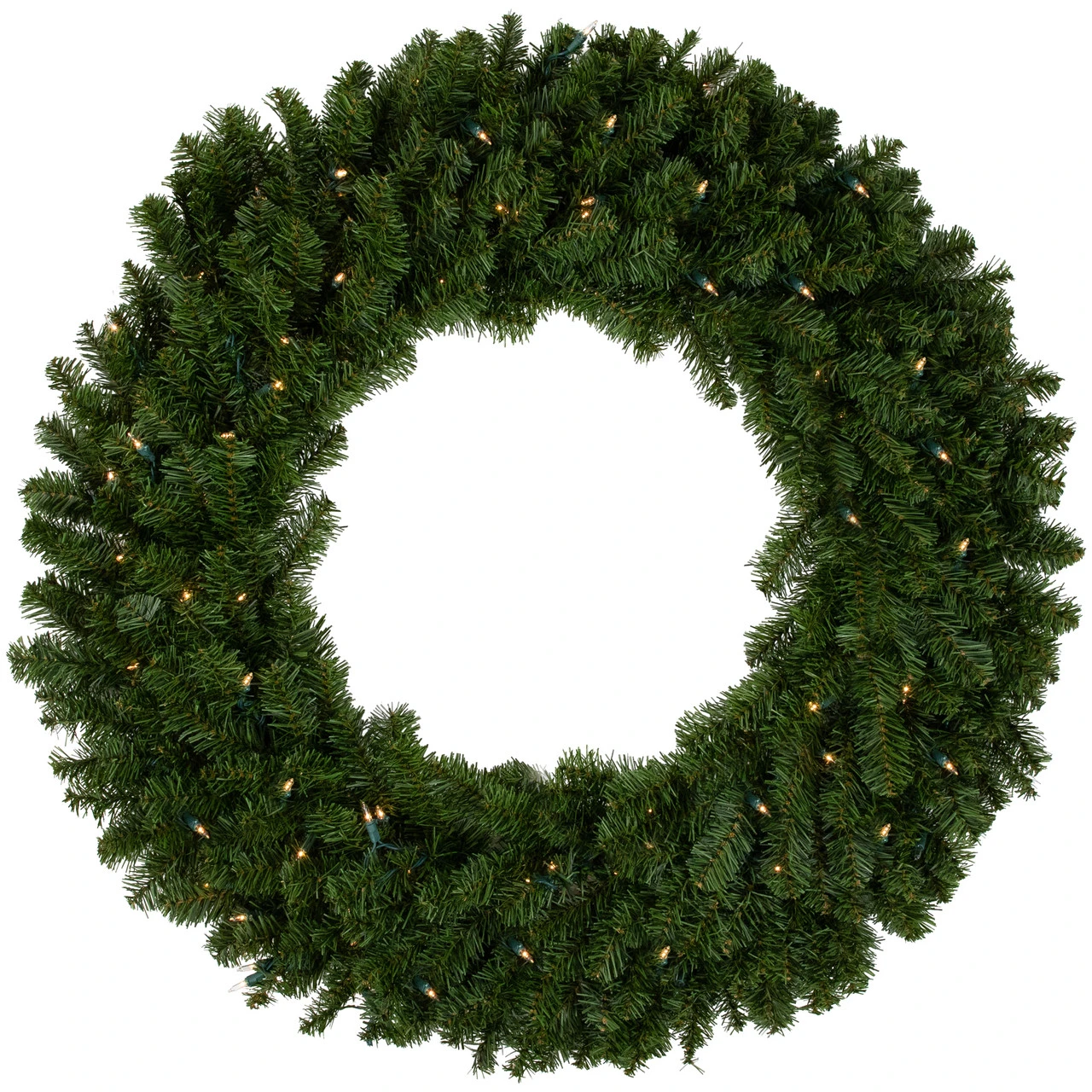36" Pre-Lit Canadian Pine Artificial Christmas Wreath, Clear Lights 3 36" Pre-Lit Canadian Pine Artificial Christmas Wreath, Clear Lights