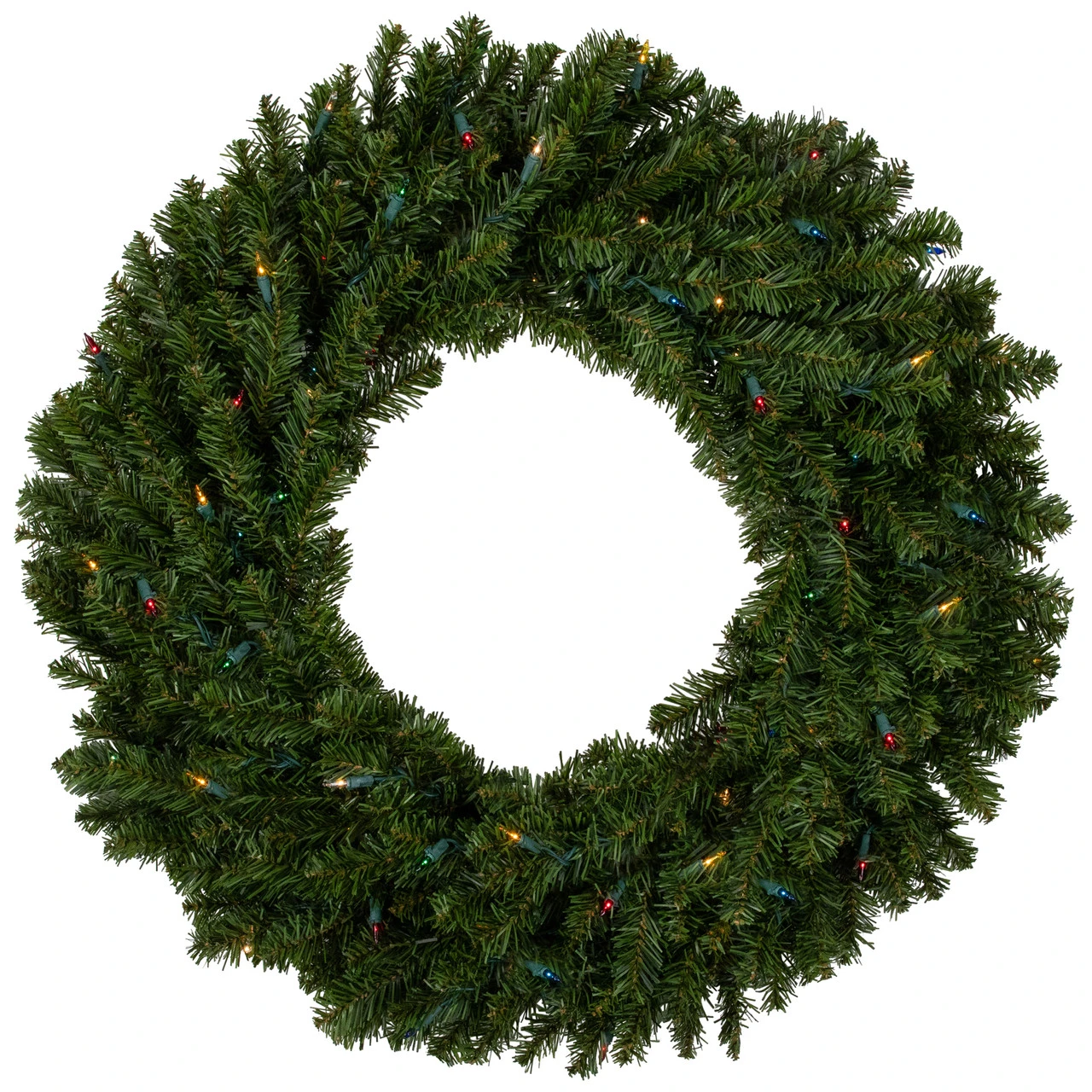 Pre-Lit Canadian Pine Artificial Christmas Wreath - 30-Inch, Multi Lights 3 Pre-Lit Canadian Pine Artificial Christmas Wreath - 30-Inch, Multi Lights