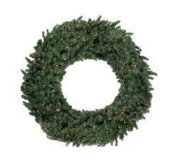 Pre-Lit Commercial Canadian Pine Artificial Christmas Wreath - 5-ft, Multi Lights