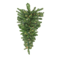 30" Pre-Lit Canadian Pine Artificial Christmas Teardrop Door Swag - Clear Lights