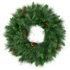 24" White Valley Pine With Pine Cones Artificial Christmas Wreath - Unlit 2 24" White Valley Pine With Pine Cones Artificial Christmas Wreath - Unlit -Christmas Decoration Store northlight v15932 85682.1667534174