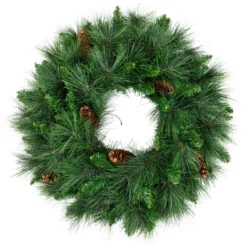 24" White Valley Pine With Pine Cones Artificial Christmas Wreath - Unlit