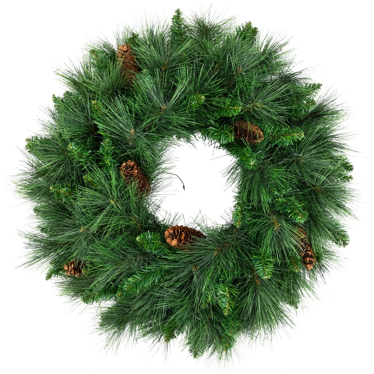 24" White Valley Pine With Pine Cones Artificial Christmas Wreath - Unlit 3 24" White Valley Pine With Pine Cones Artificial Christmas Wreath - Unlit