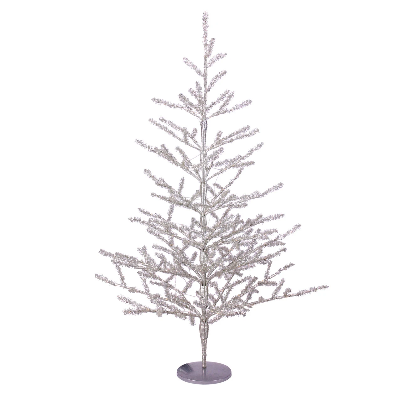 3' Pre-Lit LED Silver Tinsel Twig Artificial Christmas Tree - Clear Lights 3 3' Pre-Lit LED Silver Tinsel Twig Artificial Christmas Tree - Clear Lights