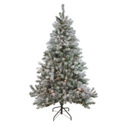 6' Pre-Lit Medium Flocked Balsam Pine Artificial Christmas Tree - Clear Lights -Christmas Decoration Store northlight v15957 2 94420.1667663011