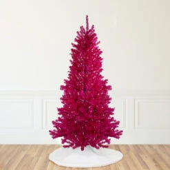 9' Metallic Pink Tinsel Artificial Christmas Tree - Unlit