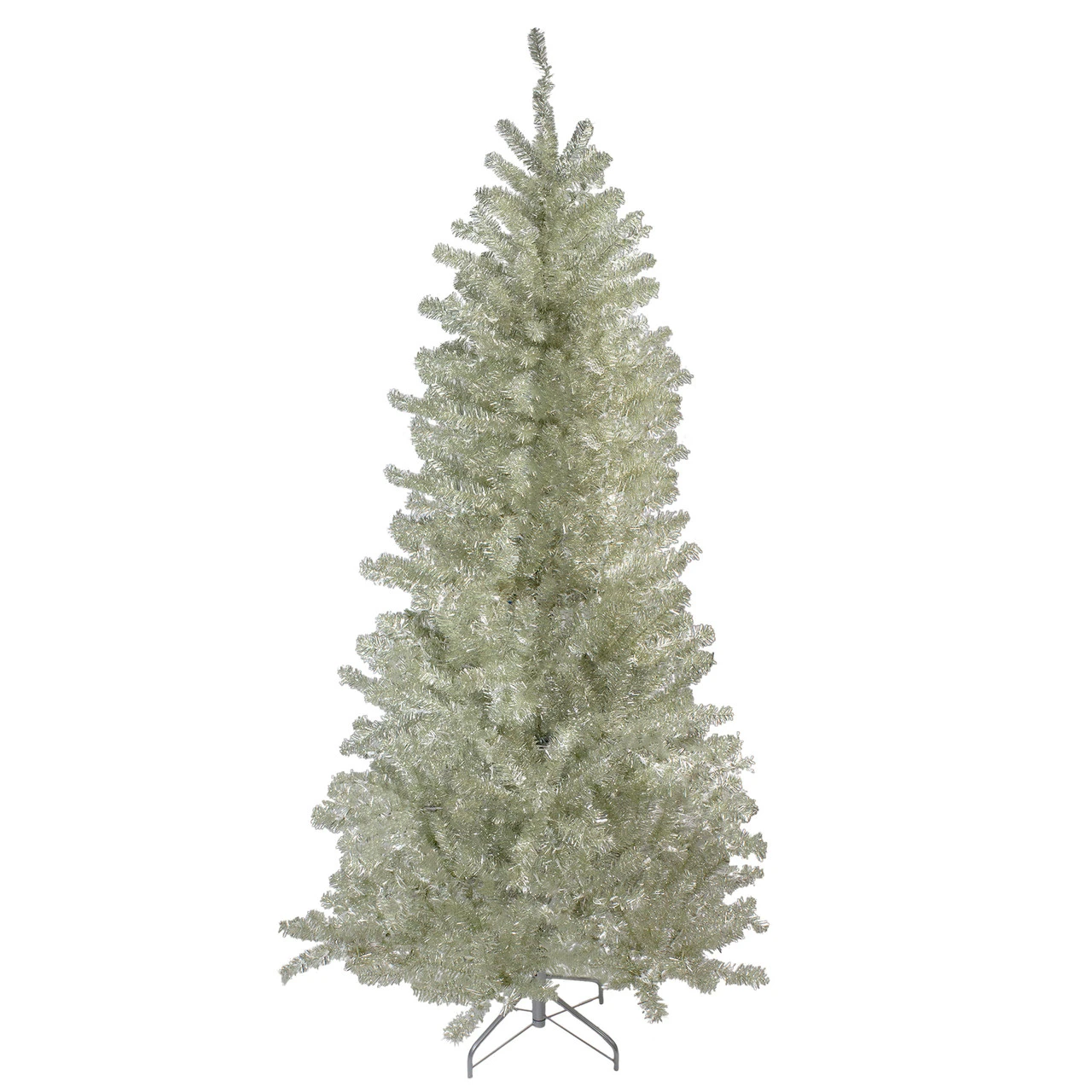 9' Metallic Platinum Artificial Tinsel Christmas Tree - Unlit 4 9' Metallic Platinum Artificial Tinsel Christmas Tree - Unlit - Image 2