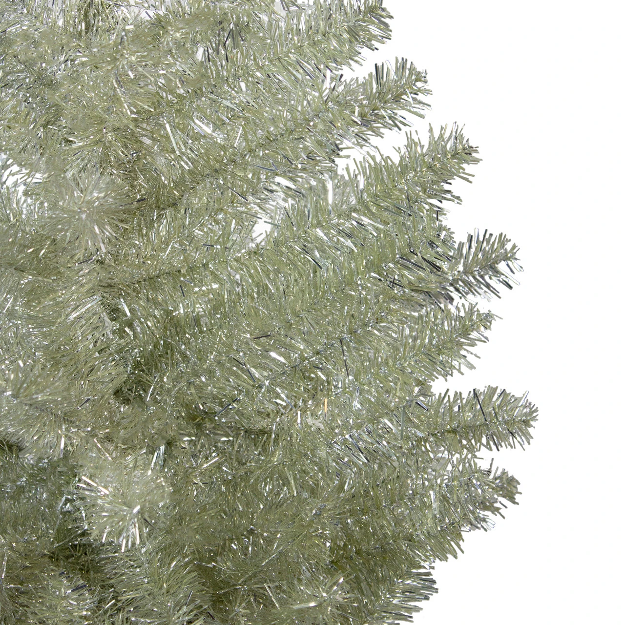 9' Metallic Platinum Artificial Tinsel Christmas Tree - Unlit 5 9' Metallic Platinum Artificial Tinsel Christmas Tree - Unlit - Image 3