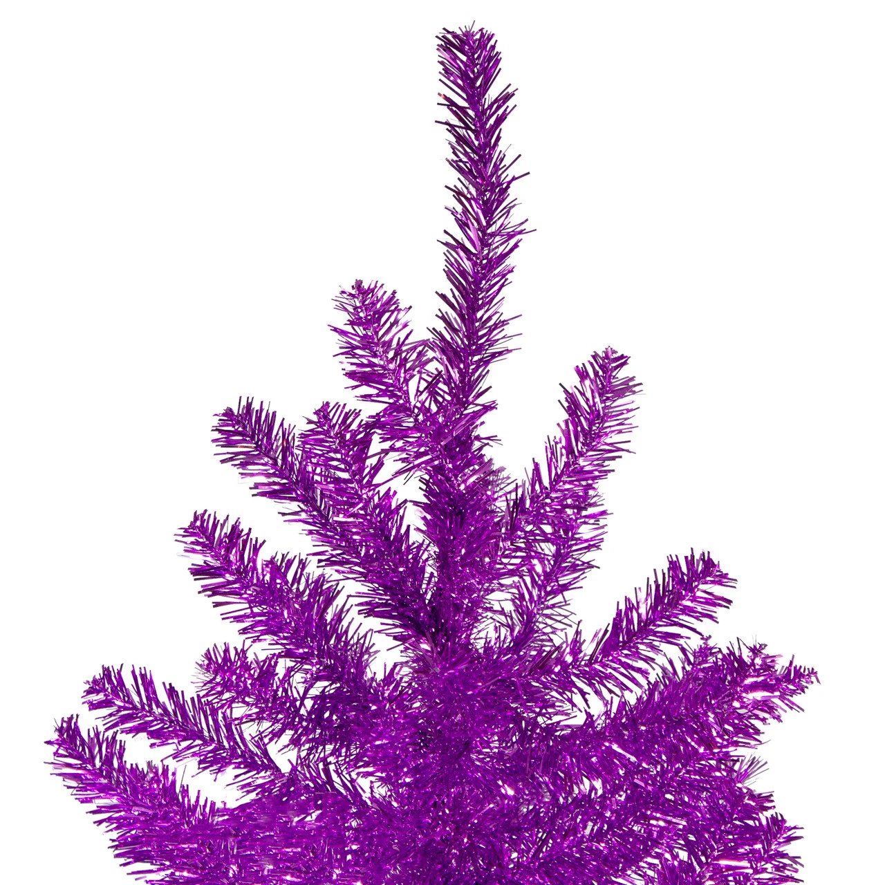 7' Metallic Purple Tinsel Artificial Christmas Tree - Unlit 5 7' Metallic Purple Tinsel Artificial Christmas Tree - Unlit - Image 3