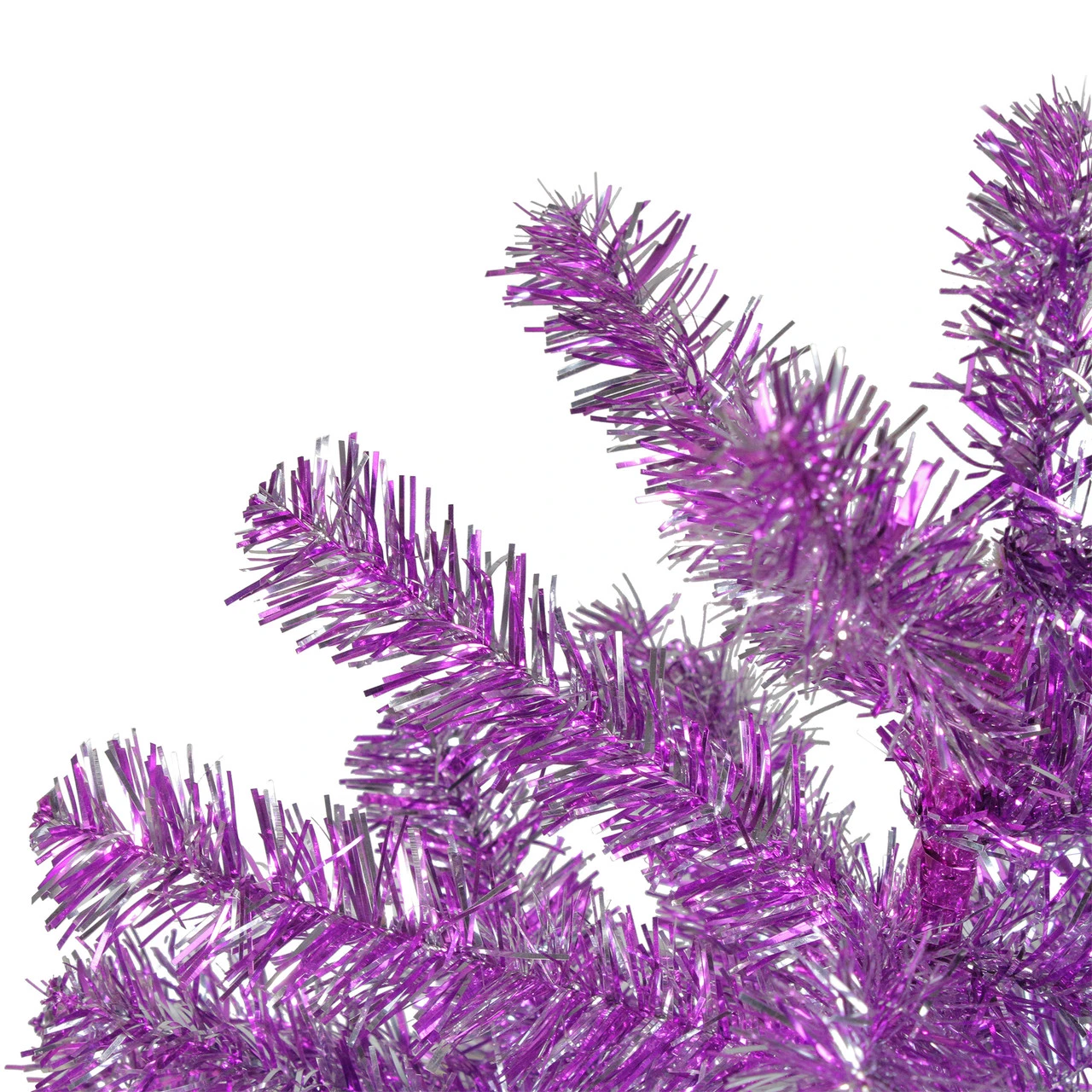 3' Metallic Purple Tinsel Artificial Christmas Tree - Unlit 5 3' Metallic Purple Tinsel Artificial Christmas Tree - Unlit - Image 3