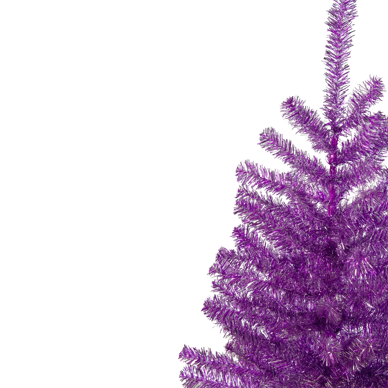 3' Metallic Purple Tinsel Artificial Christmas Tree - Unlit 6 3' Metallic Purple Tinsel Artificial Christmas Tree - Unlit - Image 4