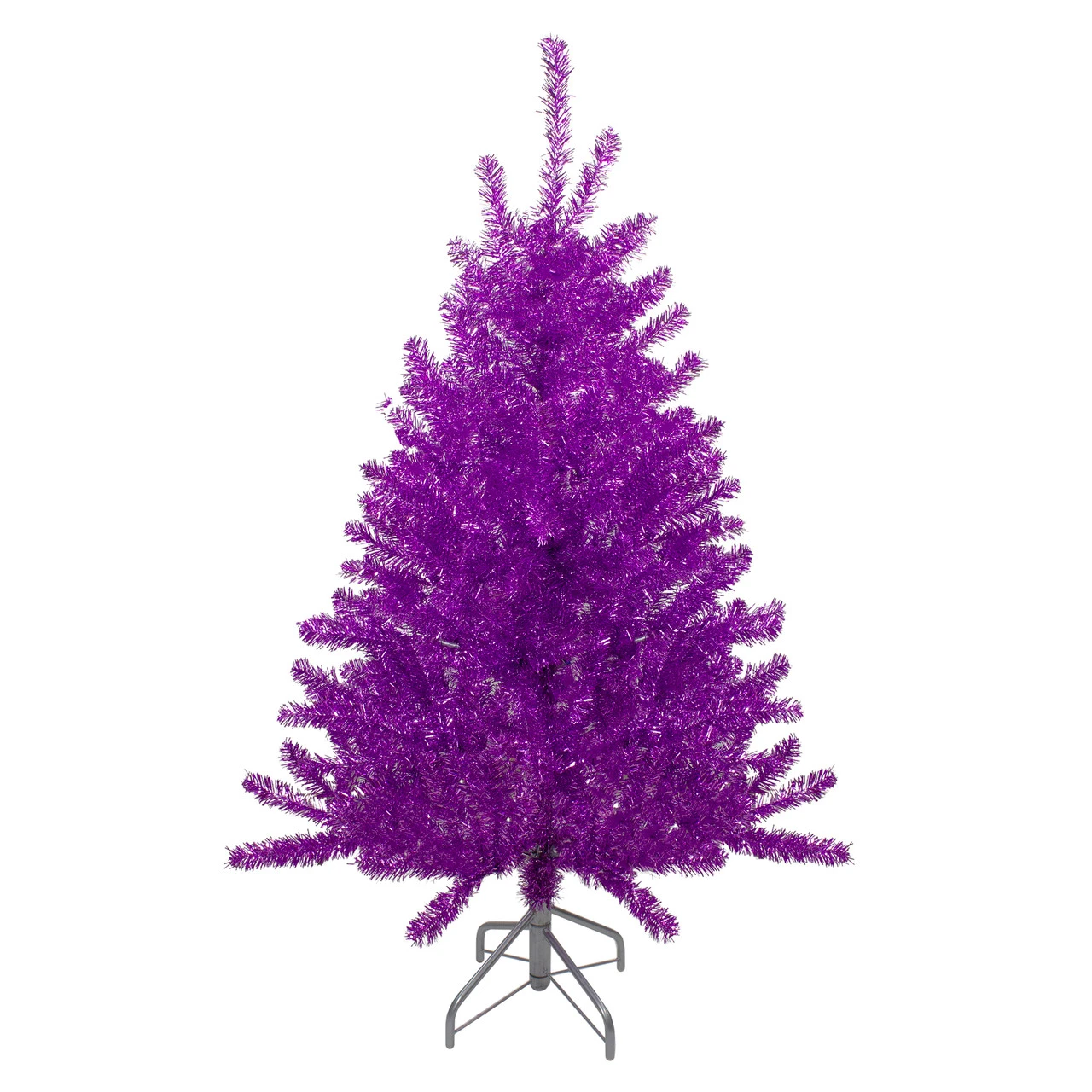 4.5' Metallic Purple Tinsel Artificial Christmas Tree -Unlit 4 4.5' Metallic Purple Tinsel Artificial Christmas Tree -Unlit - Image 2