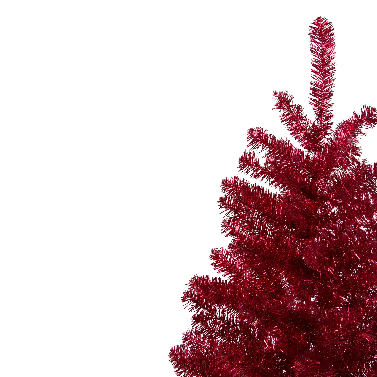 3' Metallic Crimson Tinsel Artificial Christmas Tree - Unlit 5 3' Metallic Crimson Tinsel Artificial Christmas Tree - Unlit - Image 3