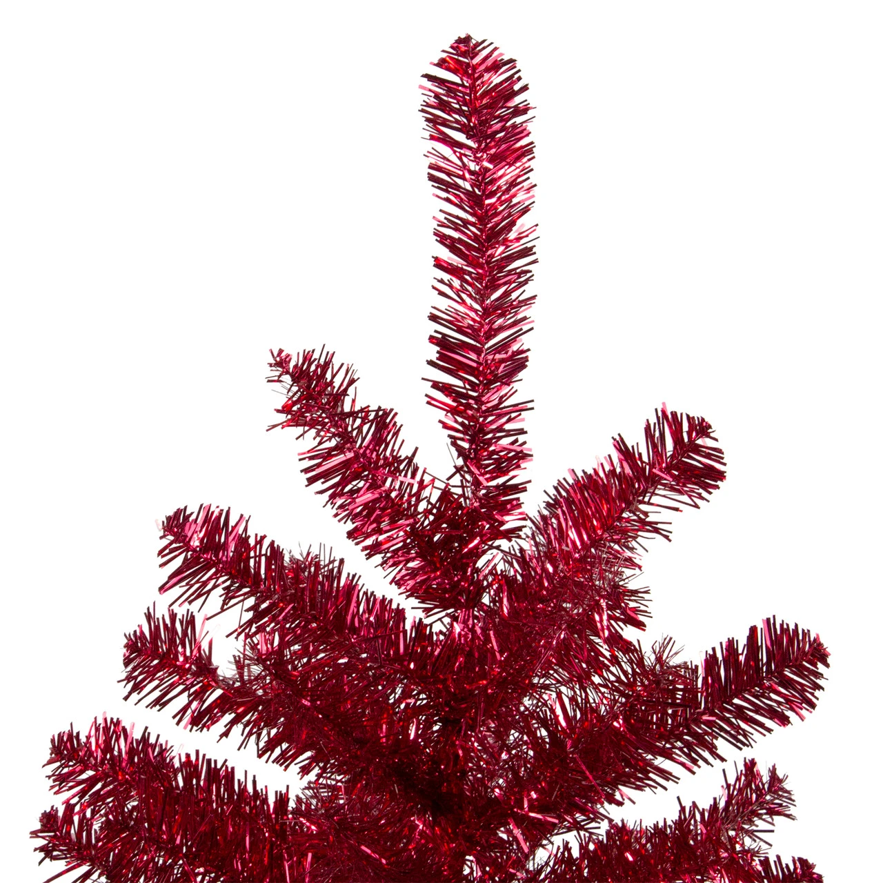3' Metallic Crimson Tinsel Artificial Christmas Tree - Unlit 6 3' Metallic Crimson Tinsel Artificial Christmas Tree - Unlit - Image 4