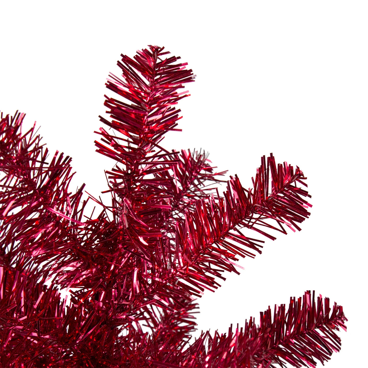 3' Metallic Crimson Tinsel Artificial Christmas Tree - Unlit 4 3' Metallic Crimson Tinsel Artificial Christmas Tree - Unlit - Image 2