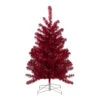 3' Metallic Crimson Tinsel Artificial Christmas Tree - Unlit