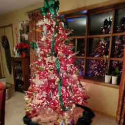 7' Metallic Red Tinsel Artificial Christmas Tree - Unlit 13 7' Metallic Red Tinsel Artificial Christmas Tree - Unlit -Christmas Decoration Store northlight v27328 cxpic2 68096.1676305759
