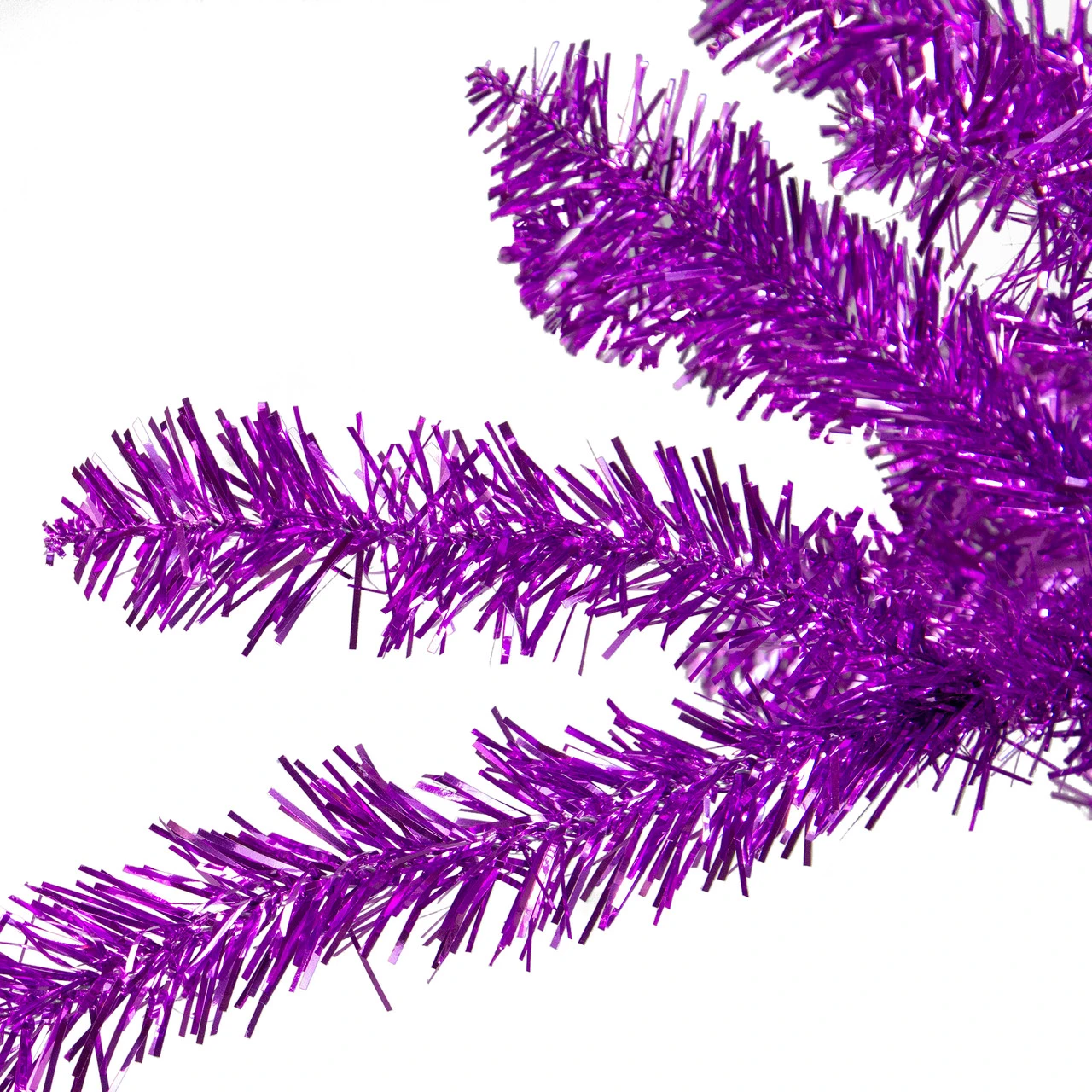4.5' Metallic Purple Tinsel Artificial Christmas Tree -Unlit 7 4.5' Metallic Purple Tinsel Artificial Christmas Tree -Unlit - Image 5