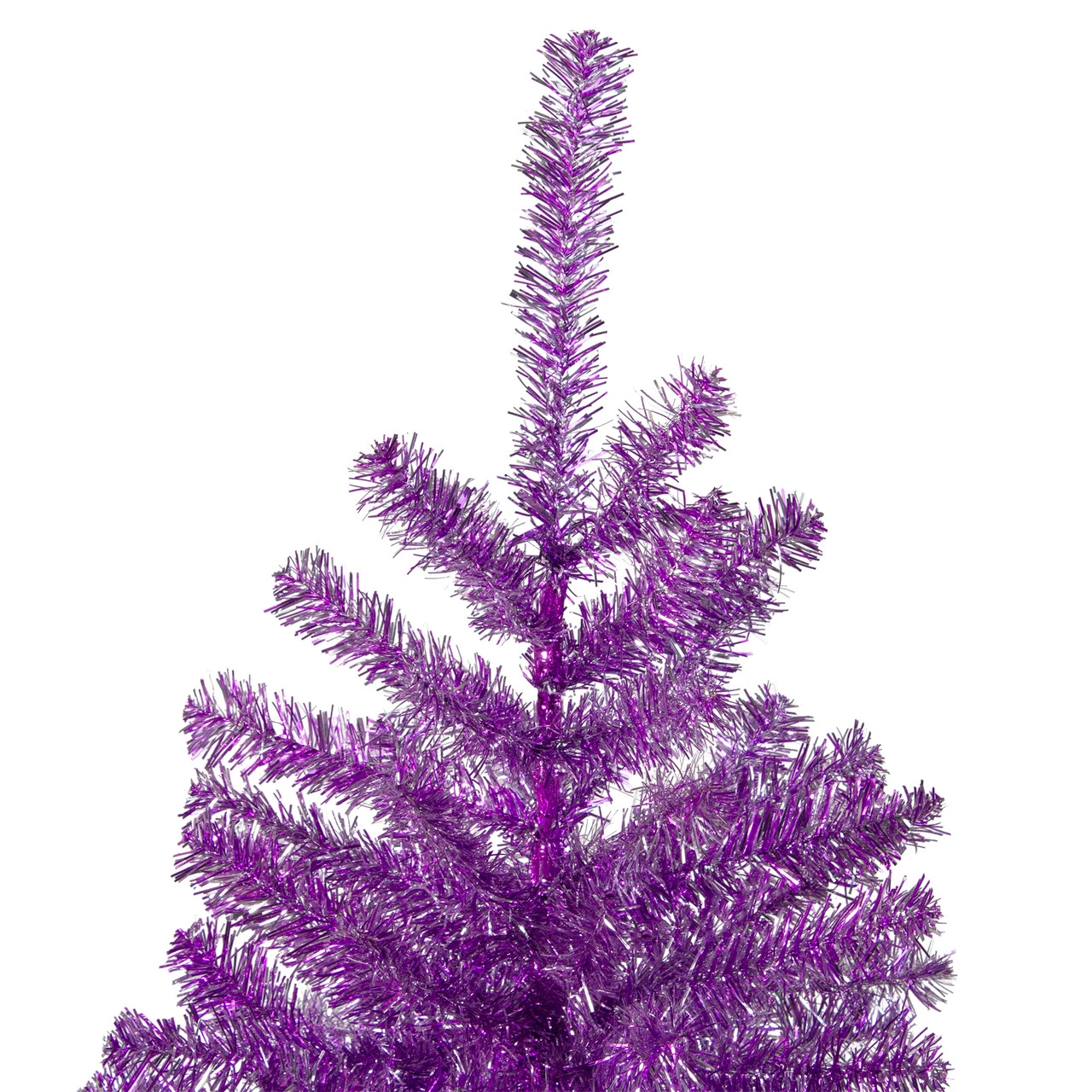 3' Metallic Purple Tinsel Artificial Christmas Tree - Unlit 7 3' Metallic Purple Tinsel Artificial Christmas Tree - Unlit - Image 5