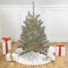3' Metallic Platinum Artificial Tinsel Christmas Tree - Clear Lights