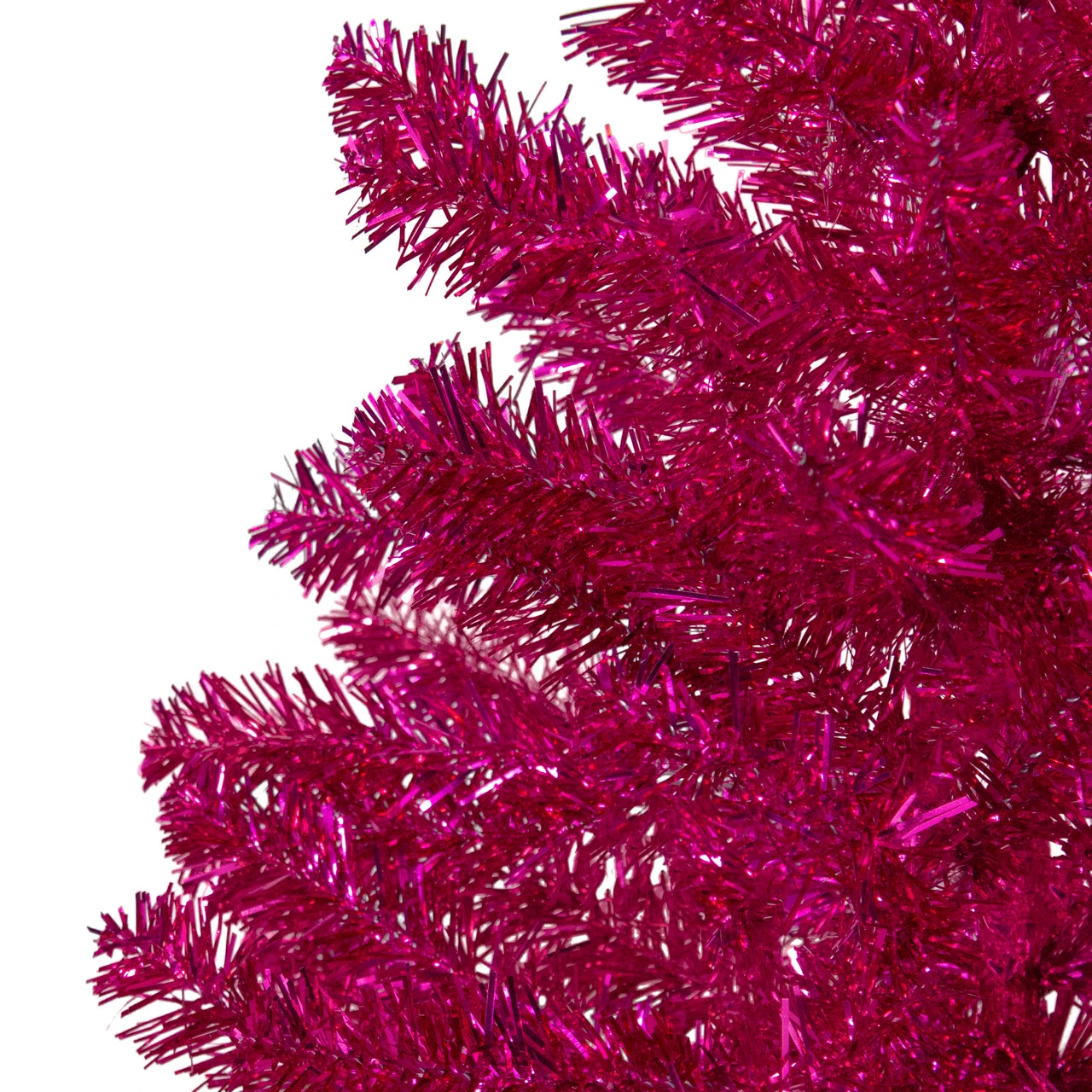 3' Metallic Pink Tinsel Artificial Christmas Tree - Unlit 5 3' Metallic Pink Tinsel Artificial Christmas Tree - Unlit - Image 3
