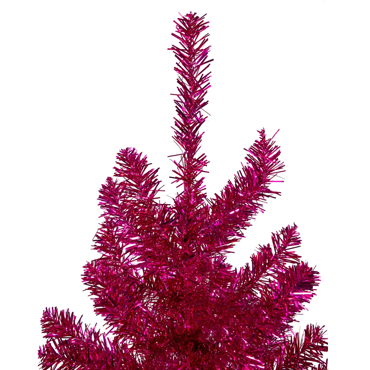 6' Metallic Pink Tinsel Artificial Christmas Tree - Unlit 6 6' Metallic Pink Tinsel Artificial Christmas Tree - Unlit - Image 4
