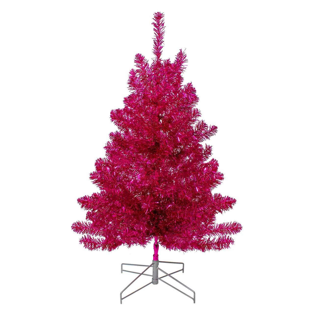 3' Metallic Pink Tinsel Artificial Christmas Tree - Unlit 4 3' Metallic Pink Tinsel Artificial Christmas Tree - Unlit - Image 2