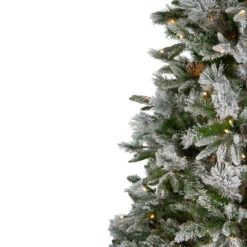 9' Pre-Lit Flocked Rosemary Emerald Angel Pine Artificial Christmas Tree - Clear LED Lights -Christmas Decoration Store northlight v27363 1 23292.1667573621