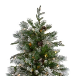 9' Pre-Lit Flocked Rosemary Emerald Angel Pine Artificial Christmas Tree - Clear LED Lights -Christmas Decoration Store northlight v27363 3 64662.1667573621