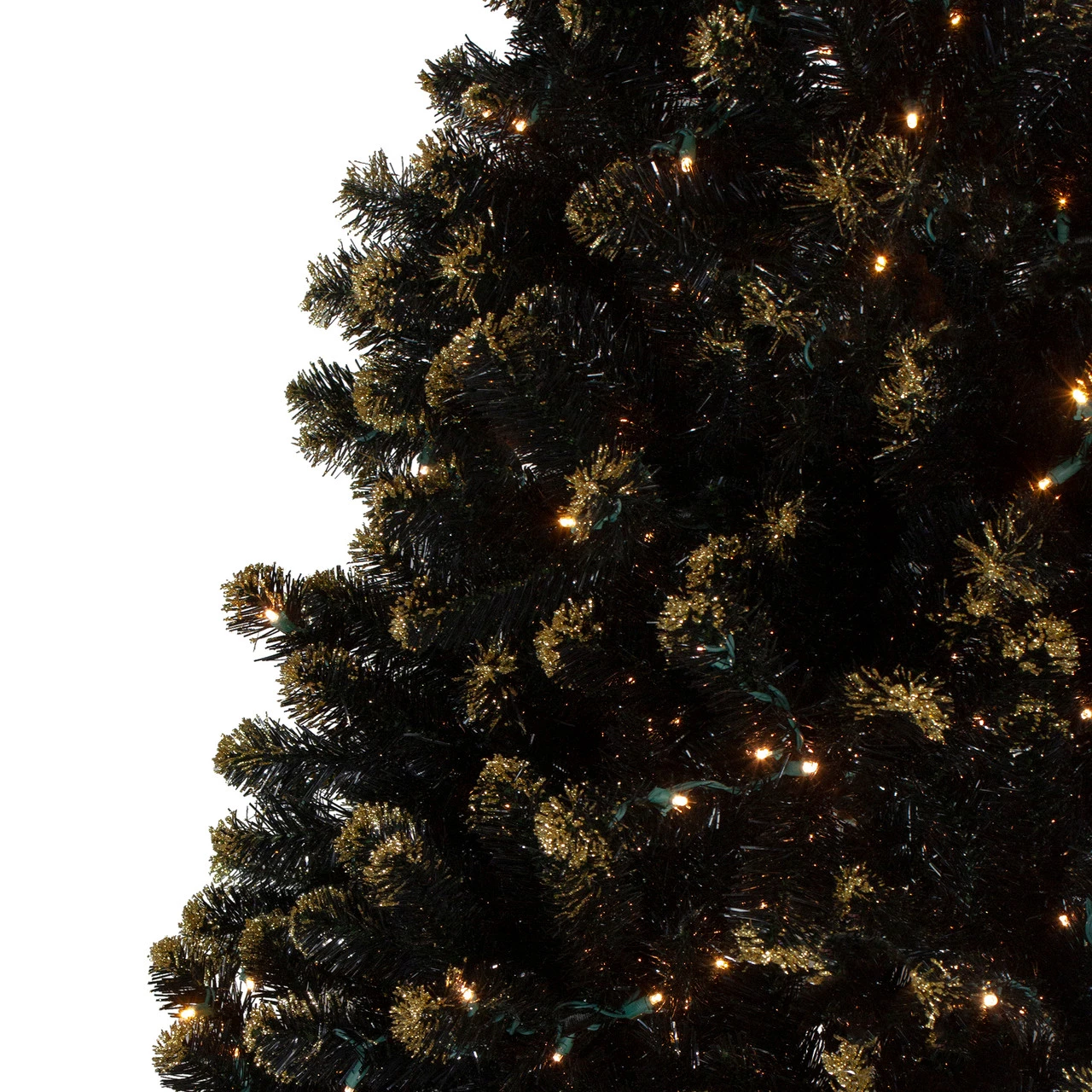 Pre-Lit LED Black Crystal Pine With Gold Glitter Artificial Christmas Tree - 7.5 Ft Clear Lights 5 Pre-Lit LED Black Crystal Pine With Gold Glitter Artificial Christmas Tree - 7.5 Ft Clear Lights - Image 3