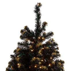 Pre-Lit LED Black Crystal Pine With Gold Glitter Artificial Christmas Tree - 7.5 Ft Clear Lights 10 Pre-Lit LED Black Crystal Pine With Gold Glitter Artificial Christmas Tree - 7.5 Ft Clear Lights -Christmas Decoration Store northlight v27364 2 08986.1667573612