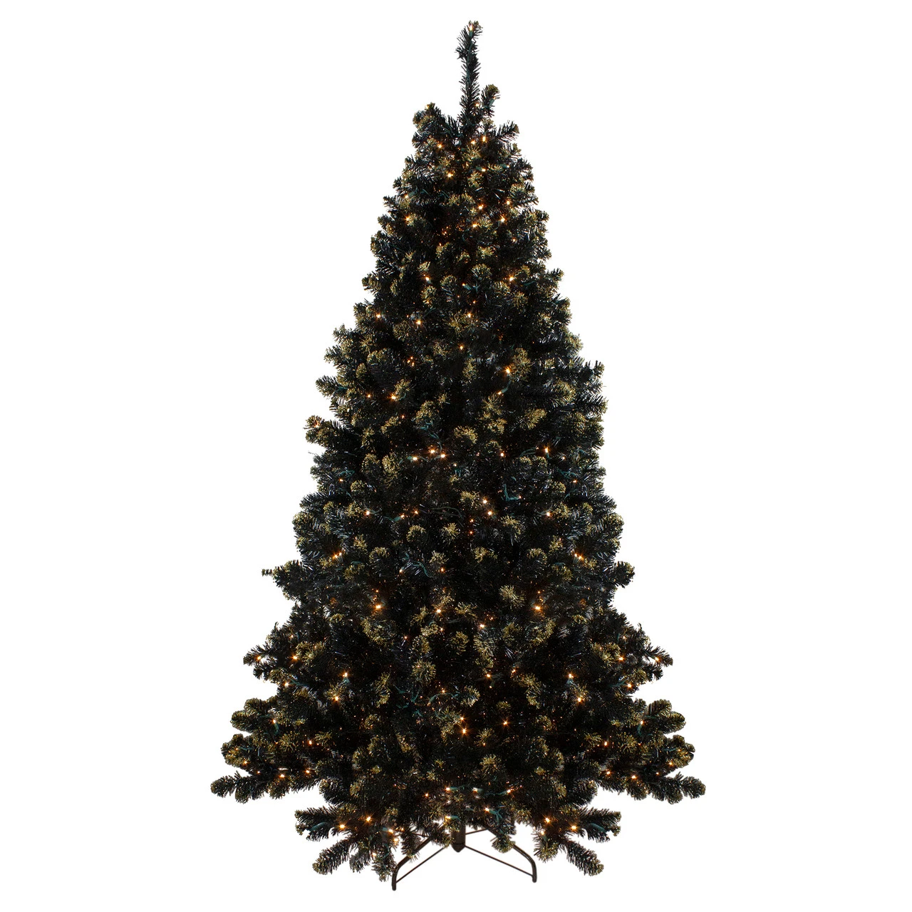 Pre-Lit LED Black Crystal Pine With Gold Glitter Artificial Christmas Tree - 7.5 Ft Clear Lights 4 Pre-Lit LED Black Crystal Pine With Gold Glitter Artificial Christmas Tree - 7.5 Ft Clear Lights - Image 2