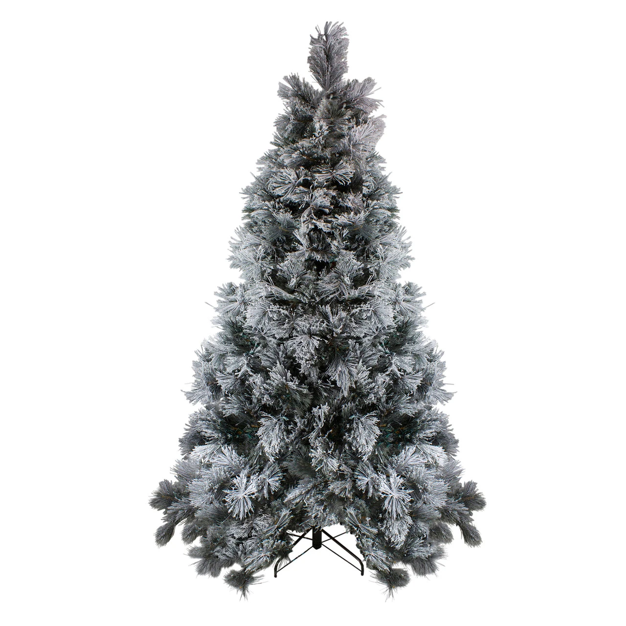 7.5' Flocked Black Spruce Artificial Christmas Tree - Unlit 4 7.5' Flocked Black Spruce Artificial Christmas Tree - Unlit - Image 2