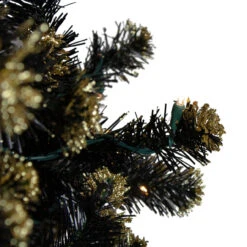 Pre-Lit LED Black Crystal Pine With Gold Glitter Artificial Christmas Tree - 7.5 Ft Clear Lights 11 Pre-Lit LED Black Crystal Pine With Gold Glitter Artificial Christmas Tree - 7.5 Ft Clear Lights -Christmas Decoration Store northlight v27372 5 31387.1667573613