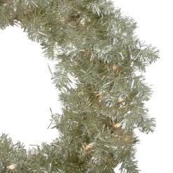 Pre-Lit Metallic Silver And Champagne Artificial Tinsel Christmas Wreath, 24 Inch, Clear Lights 6 Pre-Lit Metallic Silver And Champagne Artificial Tinsel Christmas Wreath, 24 Inch, Clear Lights -Christmas Decoration Store northlight v27374 1 25312.1678904879