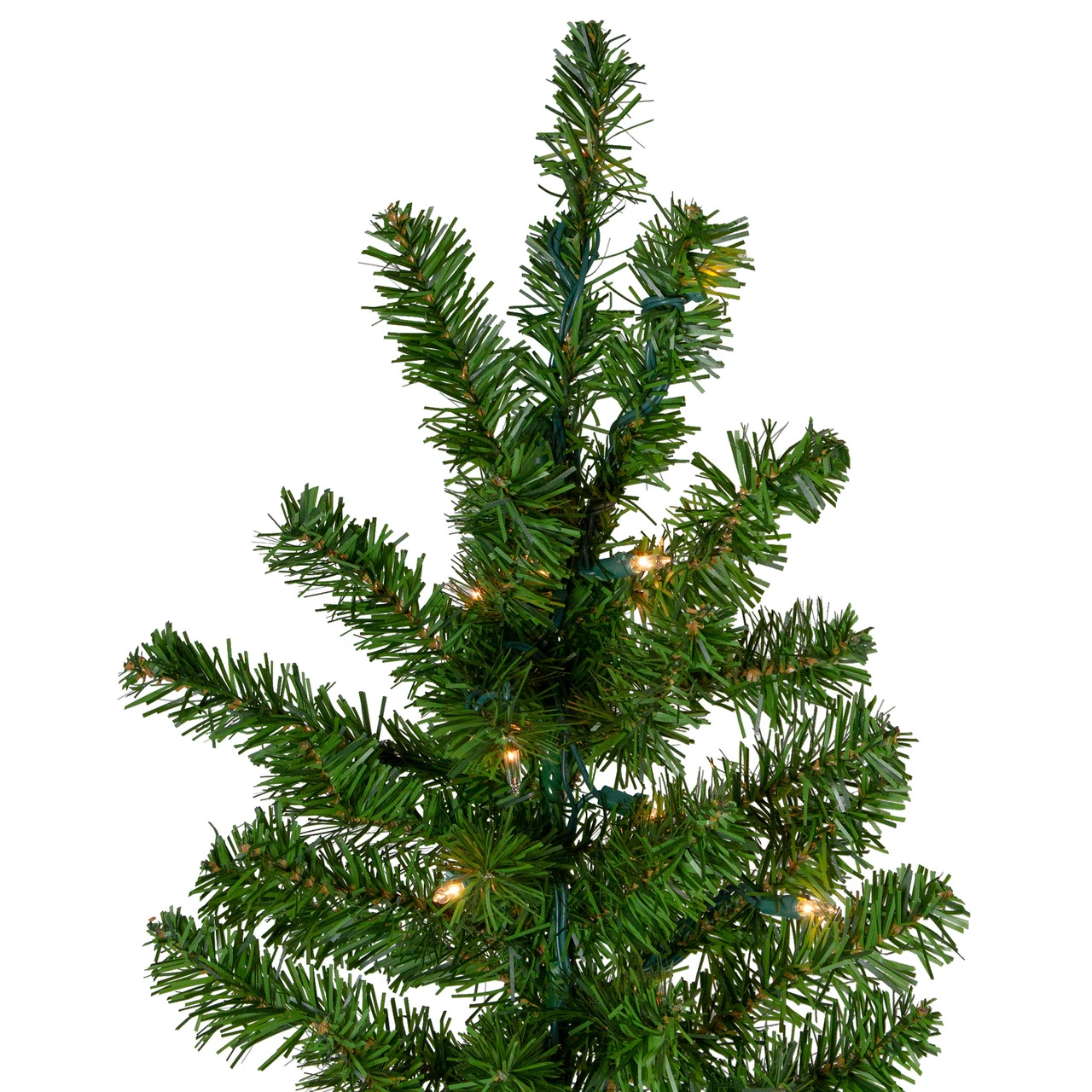 6.5' Pre-Lit Canadian Pine Slim Artificial Christmas Wall Tree - Clear Lights 6 6.5' Pre-Lit Canadian Pine Slim Artificial Christmas Wall Tree - Clear Lights - Image 4