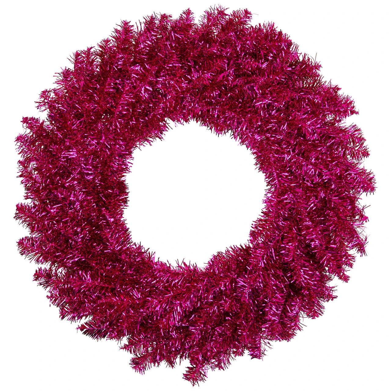 Metallic Pink Tinsel Artificial Christmas Wreath, 24-Inch, Unlit 4 Metallic Pink Tinsel Artificial Christmas Wreath, 24-Inch, Unlit - Image 2