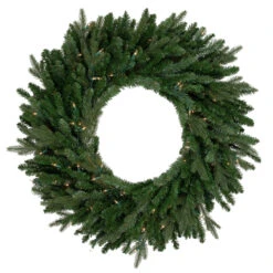 Pre-Lit Grande Spruce Artificial Christmas Wreath, 48-Inch, Clear Lights