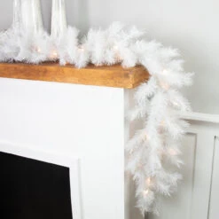9' X 14" Pre-Lit White Alaskan Pine Artificial Christmas Garland, Warm White LED Lights 11 9' X 14" Pre-Lit White Alaskan Pine Artificial Christmas Garland, Warm White LED Lights -Christmas Decoration Store northlight v94180 styled 2 83102.1684869190
