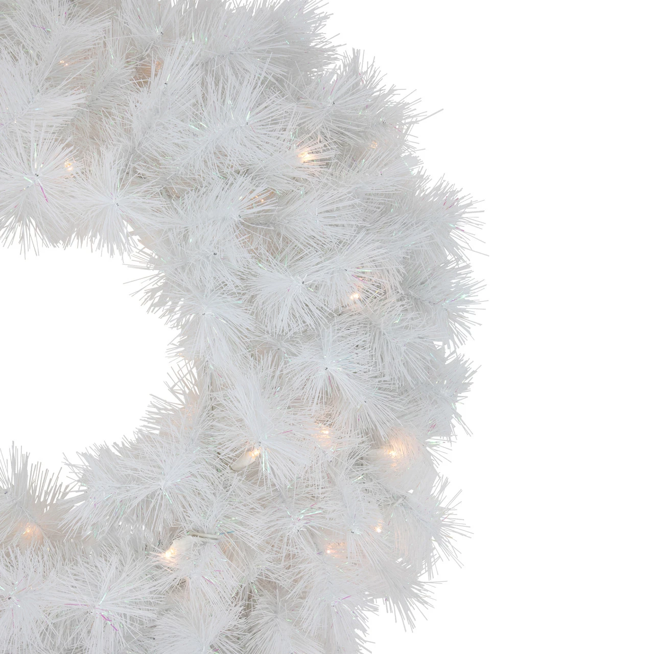 Pre-Lit White Alaskan Pine Artificial Christmas Wreath, 24-Inch, Warm White LED Lights 6 Pre-Lit White Alaskan Pine Artificial Christmas Wreath, 24-Inch, Warm White LED Lights - Image 4