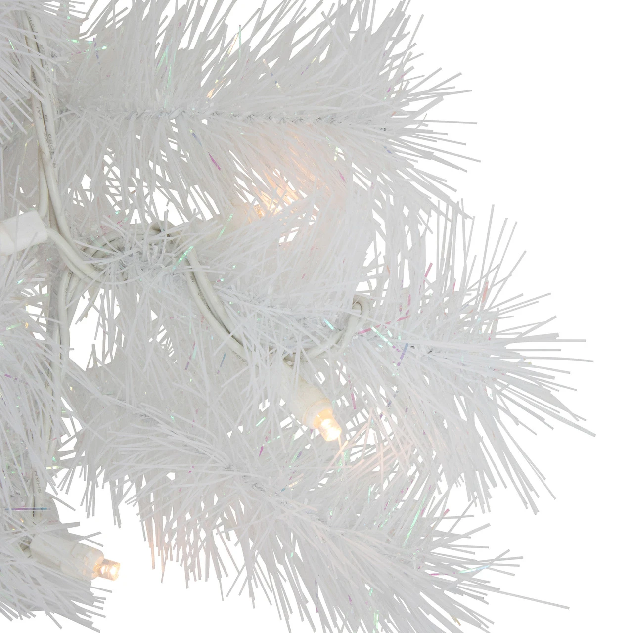 Pre-Lit White Alaskan Pine Artificial Christmas Wreath, 24-Inch, Warm White LED Lights 5 Pre-Lit White Alaskan Pine Artificial Christmas Wreath, 24-Inch, Warm White LED Lights - Image 3