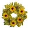 Yellow Sunflower And Pine Cone Artificial Fall Harvest Wreath - 24 Inch, Unlit 2 Yellow Sunflower And Pine Cone Artificial Fall Harvest Wreath - 24 Inch, Unlit -Christmas Decoration Store northlight vm26530 88268.1667533442