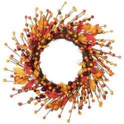 Berries And Apples Foliage Twig Artificial Thanksgiving Wreath - 18-Inch, Unlit 7 Berries And Apples Foliage Twig Artificial Thanksgiving Wreath - 18-Inch, Unlit -Christmas Decoration Store northlight vm26538 3 64530.1667529975