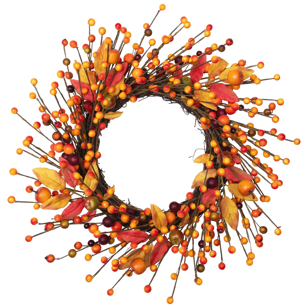 Berries And Apples Foliage Twig Artificial Thanksgiving Wreath - 18-Inch, Unlit 4 Berries And Apples Foliage Twig Artificial Thanksgiving Wreath - 18-Inch, Unlit - Image 2