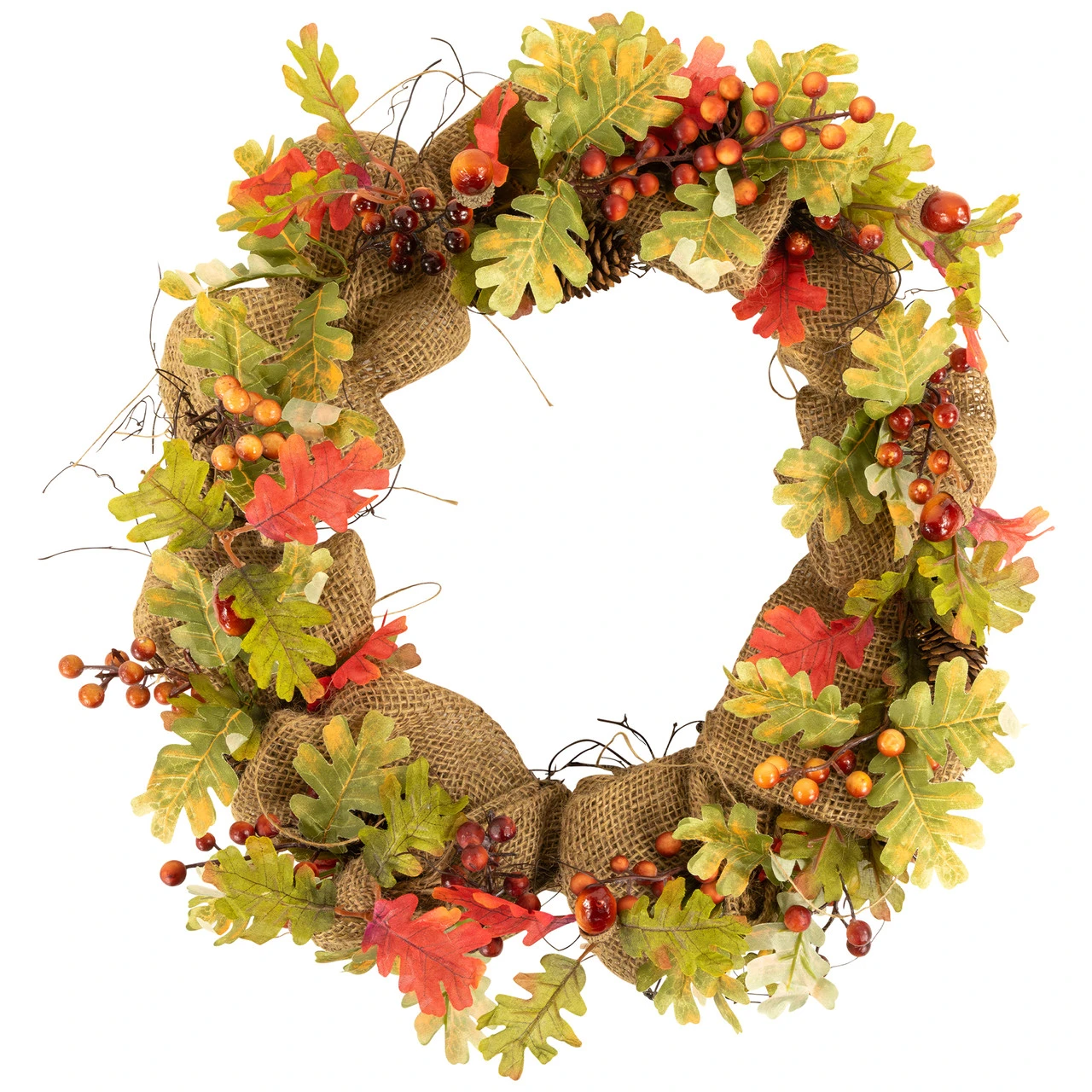Berry And Pine Cones Artificial Thanksgiving Wreath - 18-Inch, Unlit 3 Berry And Pine Cones Artificial Thanksgiving Wreath - 18-Inch, Unlit