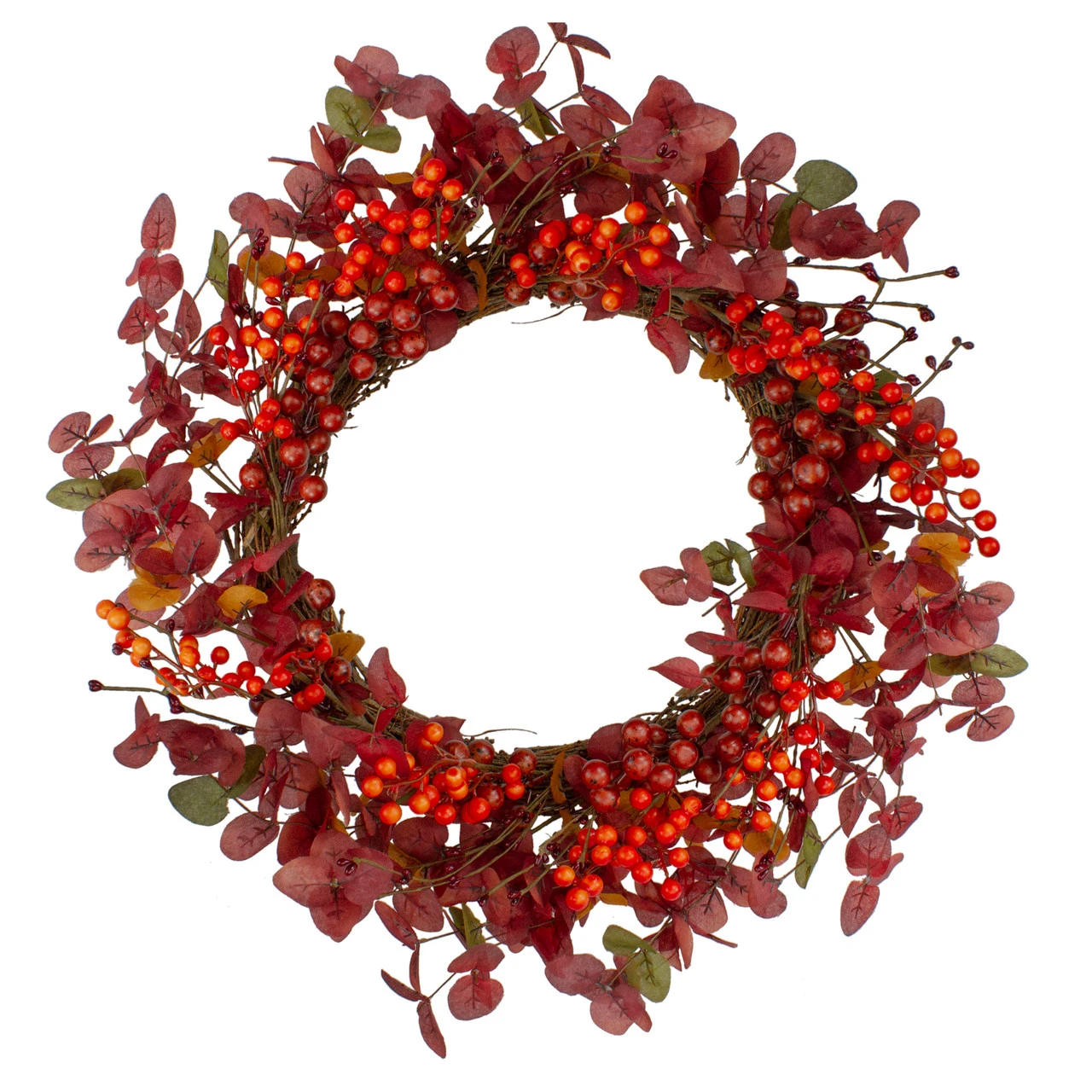 Red Berries Artificial Christmas Wreath - 24-Inch, Unlit 3 Red Berries Artificial Christmas Wreath - 24-Inch, Unlit